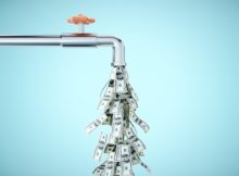 Money pouring out of the faucet